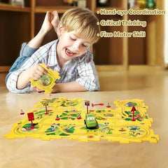 Puzzle Car Tracks &amp; Electric Drive Set