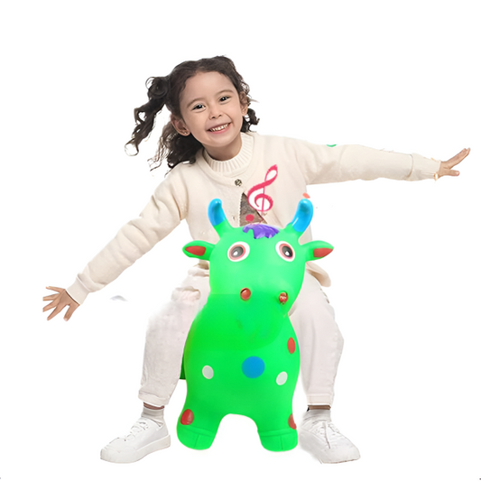 Kids Music Animal Jumbo Inflatable Air PVC Hopper Jumping Toy - Reindeer, Cow, Horse (Random color)