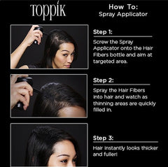 Toppik Pack of 3 - Fiber 27.5gm + Toppik Hair Comb + Toppik Applicator - BLACK and DARK BROW