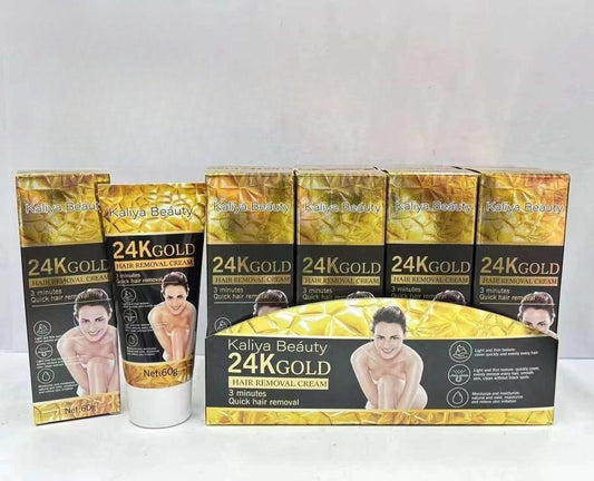 1 pcs kaliya 24k Pure Gold Collagen Hair Removal Cream (60g)