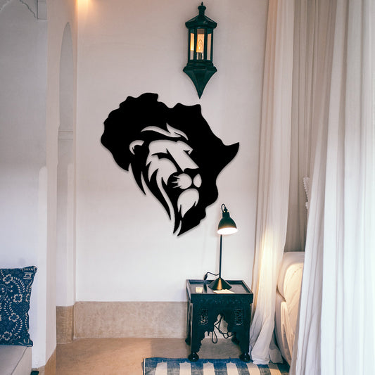 Wall Art African Lion Wooden Home Decor