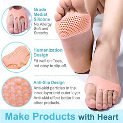 Silicone Gel Half Toe Heel Sleeve | Forefoot Insole Shoes Pain Relief Pads for Men and Women