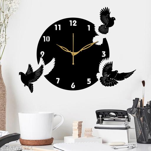 3D Wooden Bird Wall Clock