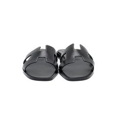 H-style flat Sandal for girls Womens - Black