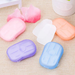 Pack of 10 Travel Soap Outdoor Portable Mini Paper Soap Paper Washing Hand Bath (Random Color)