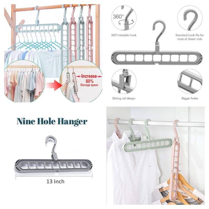 Magic Hanger Multipurpose 9 Hole Space Saving Closet Organizer ƒ?? Multicolor