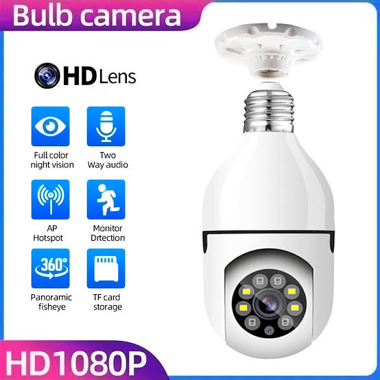 Speed-X Bulb Camera 1080p Wifi 360 Degree Panoramic Night Vision Two-Way Audio Motion DetectionNew Speed-X Bulb Camera 1080p Wifi 360 Degree Panoramic Night Vision Two-Way Audio Motion Detection