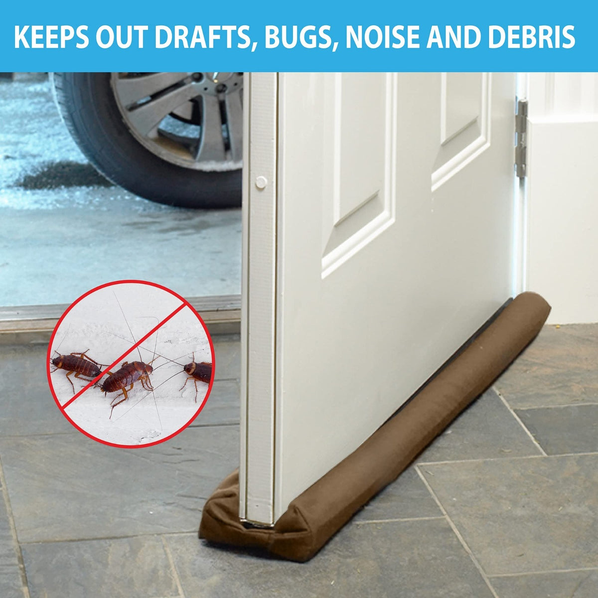 Twin Door Draft Protector ƒ?? Door Air Lock Foam For Cold Air Window Shutters, Dust Barriers, Insect Repellent