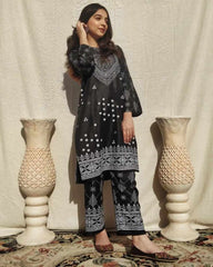 Summer Collection Linen Printed 2pc Dress Ready To Wear For Women