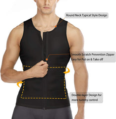 Hot Shapers Slimming Shirt Zipper Body Shaper Instead Slim Shirt For Men Black