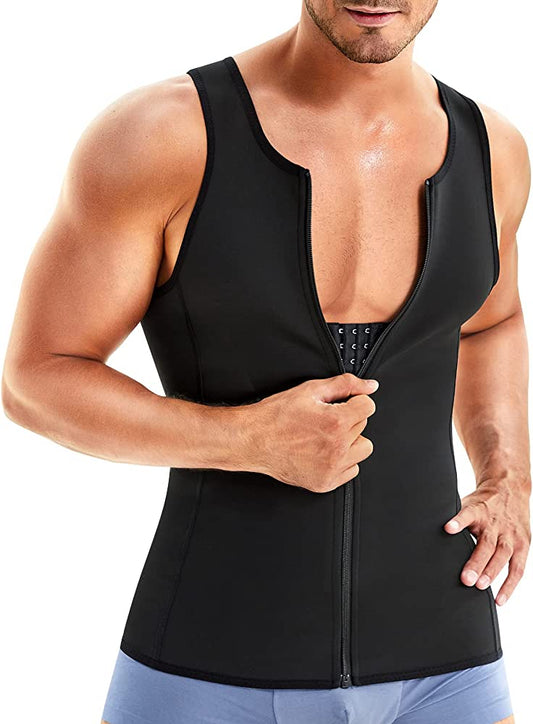 Hot Shapers Slimming Shirt Zipper Body Shaper Instead Slim Shirt For Men Black