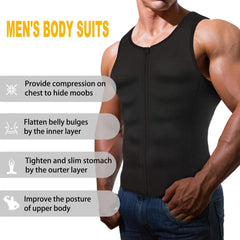 Hot Shapers Slimming Shirt Zipper Body Shaper Instead Slim Shirt For Men Black