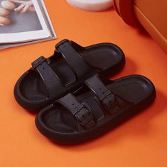 Slippers for Men - Cloud Slides Double Buckle Adjustable