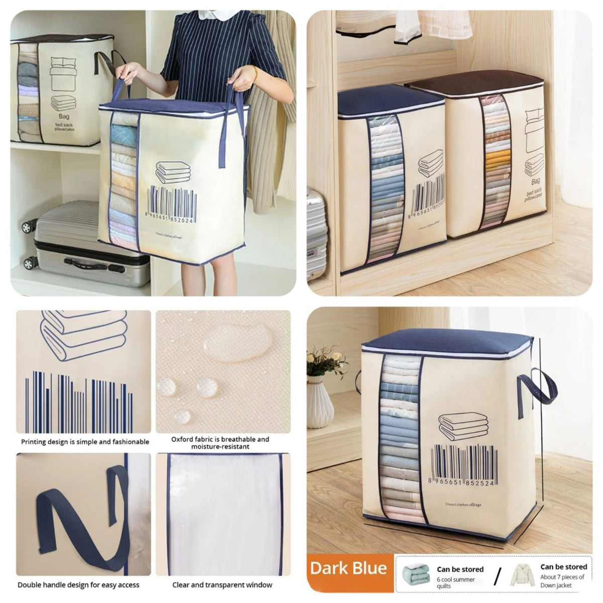 Barcode Printed Storage Bag Heavy Quality 100 GSM  (Random color)