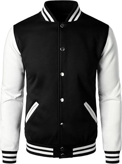 Men's Wool Blend Varsity Baseball Letterman Jacket,