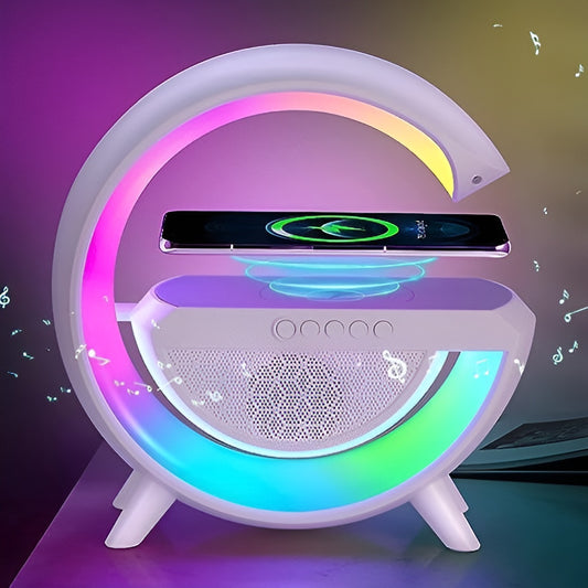 G Shaped RGB Light Table Lamp With Wireless Charger