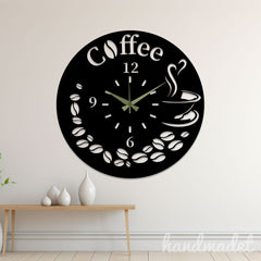 3D Wooden Coffee Beans Home Wall Clock