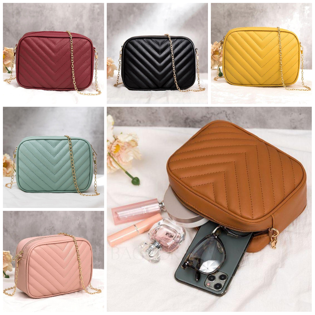 Horizontal Square Shaped Shoulder Bag | Pu Leather Bag for girls &amp; Women