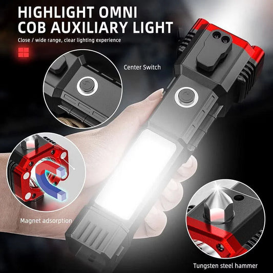 High-power Led Flashlight  Multifunctional tactical hammer For Your Lighting Needs (random Color)