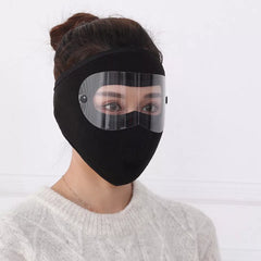 Windproof Anti Dust Full Face Masks Cycling Ski Breathable Masks Eye HD Anti Fog Goggles Hood Cover Winter Warm Hat Caps (random color)