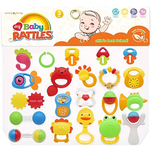 My Baby Rattles Set (22 Pcs) New-born Hand Bells Baby Toys 0-12 Months(random )